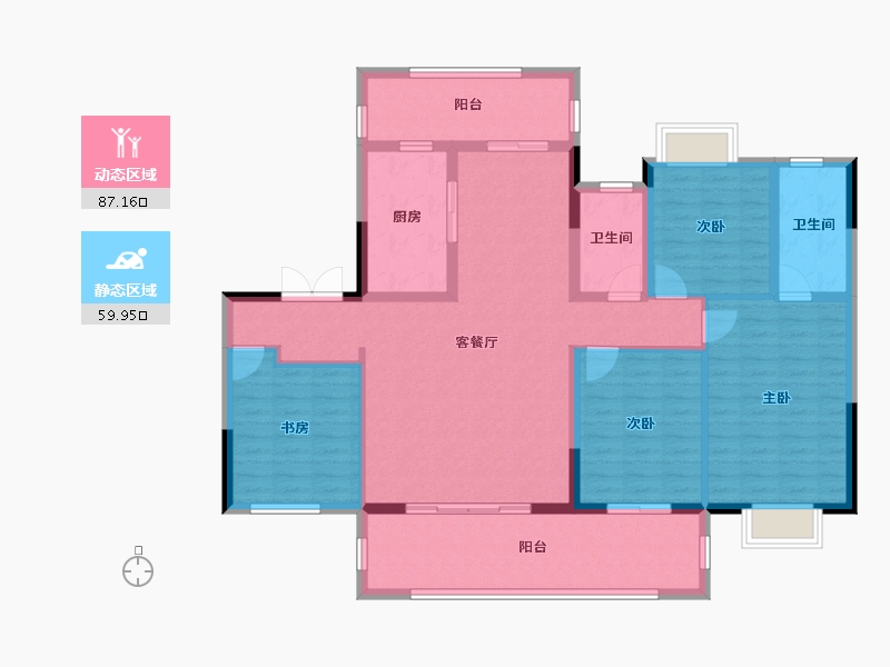 广西壮族自治区-南宁市-彰泰红-132.78-户型库-动静分区