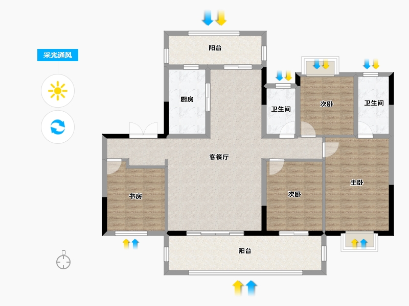 广西壮族自治区-南宁市-彰泰红-132.78-户型库-采光通风