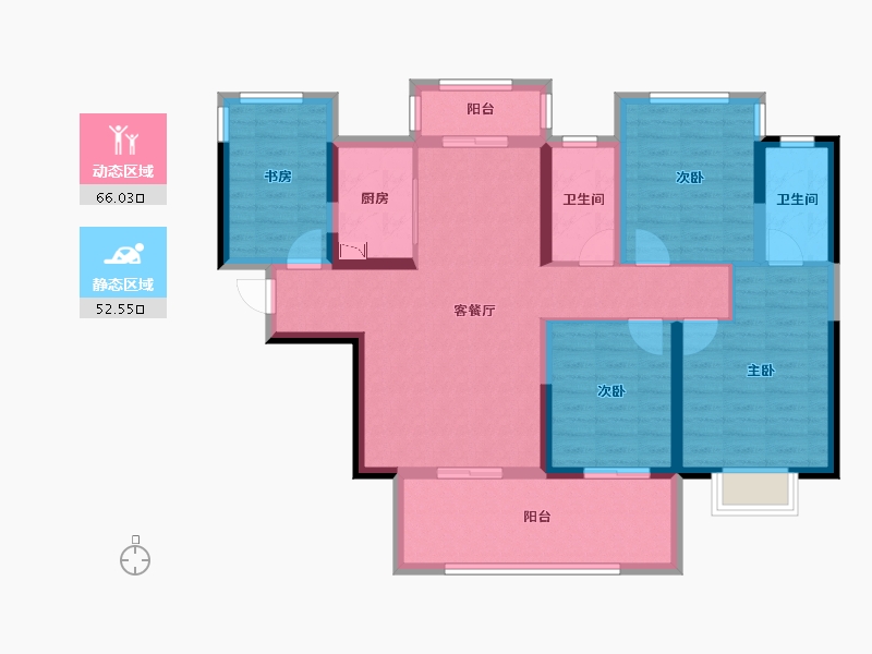 广西壮族自治区-南宁市-彰泰红-105.23-户型库-动静分区