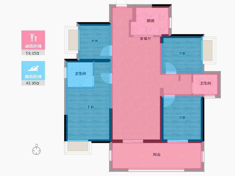 广西壮族自治区-南宁市-彰泰红-91.20-户型库-动静分区