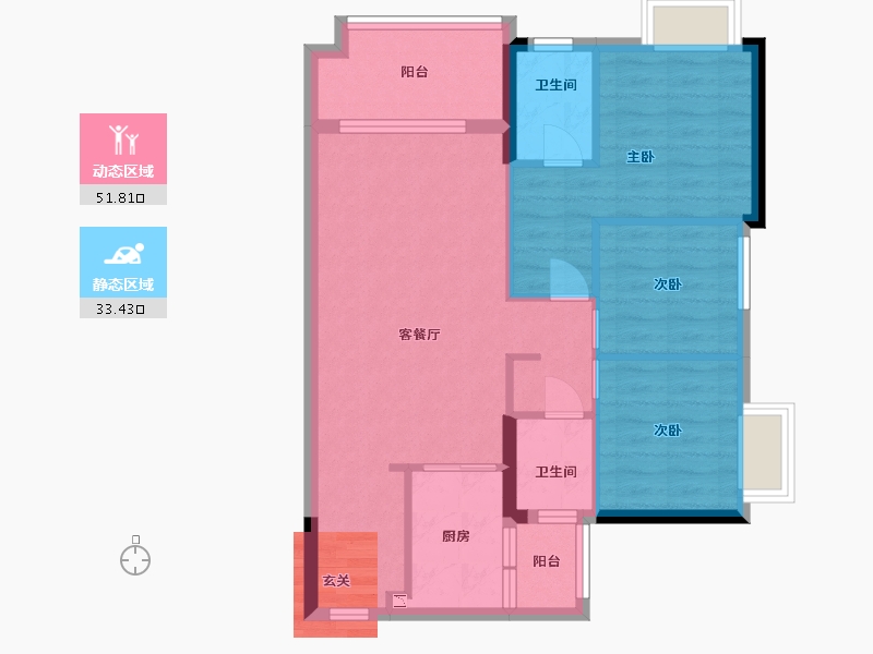 广东省-中山市-星光喜寓-75.20-户型库-动静分区