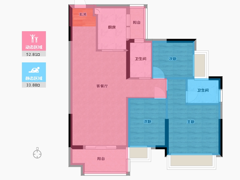 广东省-中山市-星光喜寓-76.81-户型库-动静分区