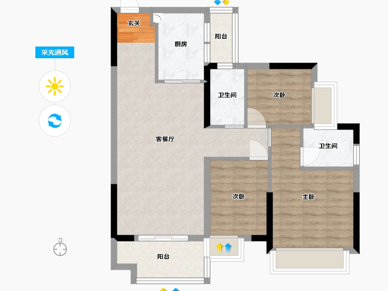 广东省-中山市-星光喜寓-76.81-户型库-采光通风