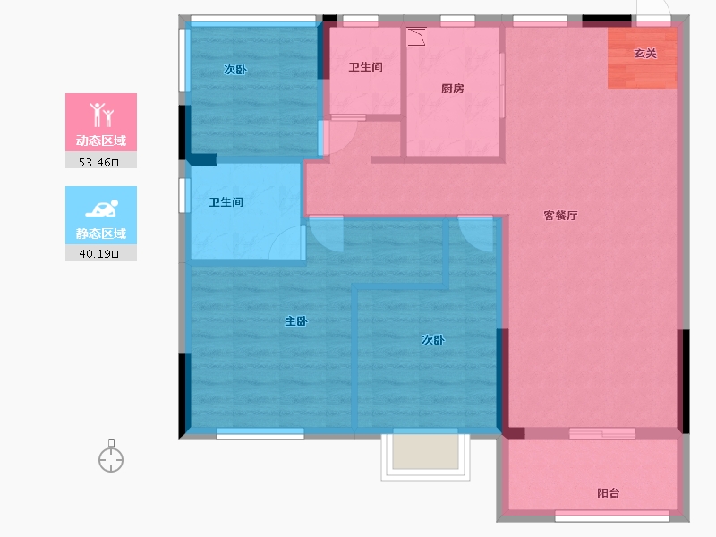 江苏省-镇江市-四季金辉观岚-84.00-户型库-动静分区