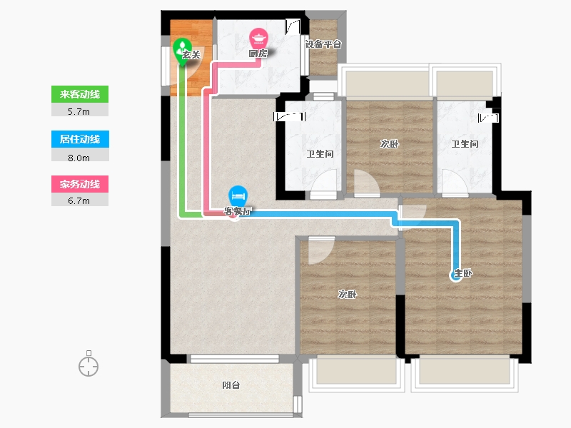 江苏省-苏州市-金地翡翠星辰-83.00-户型库-动静线