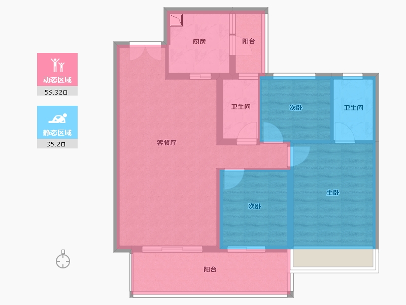 贵州省-遵义市-中国铁建・西派府-84.40-户型库-动静分区