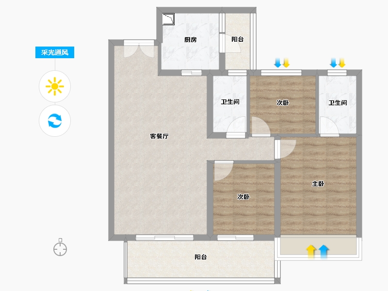 贵州省-遵义市-中国铁建・西派府-84.40-户型库-采光通风