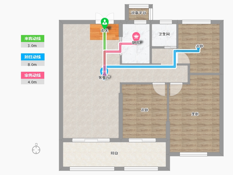 湖北省-十堰市-百强世纪城|百强中心-84.49-户型库-动静线