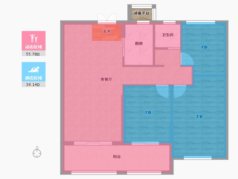 湖北省-十堰市-百强世纪城|百强中心-84.49-户型库-动静分区