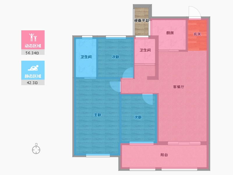 湖北省-十堰市-百强世纪城|百强中心-91.02-户型库-动静分区