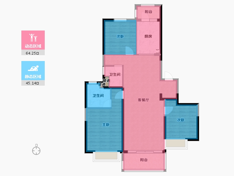 山西省-太原市-太原恒大滨河府-98.53-户型库-动静分区