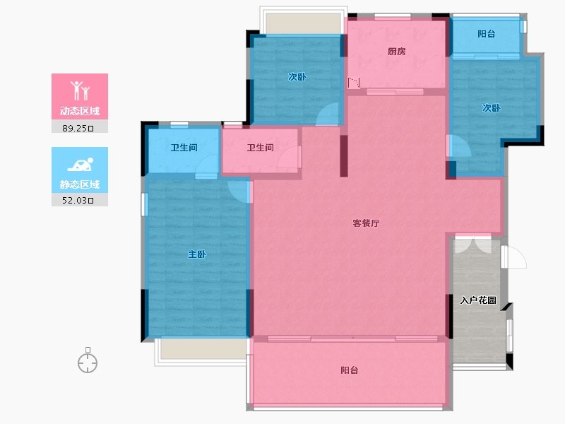 贵州省-遵义市-中国铁建・西派府-136.74-户型库-动静分区