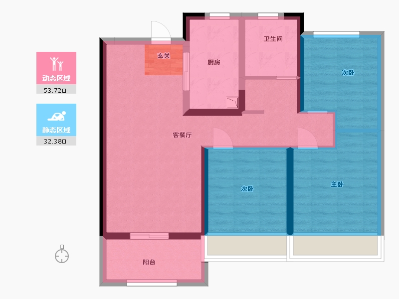 山东省-济南市-万科金色悦城新著-76.00-户型库-动静分区