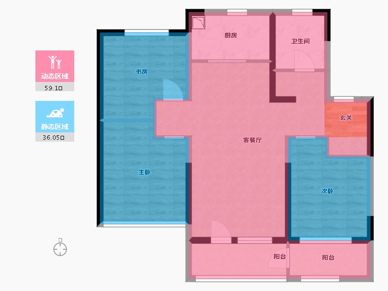 山东省-济南市-万科金色悦城新著-83.99-户型库-动静分区