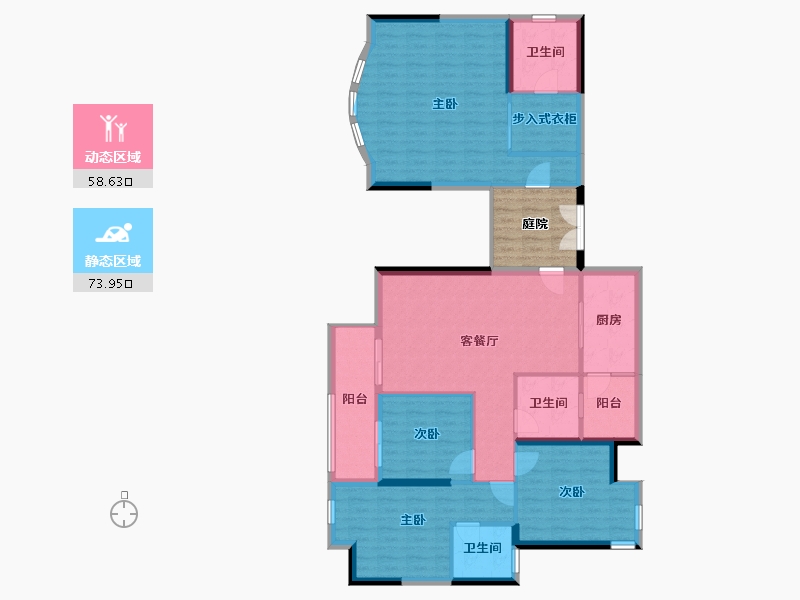 广东省-广州市-广园东东方名都-127.58-户型库-动静分区