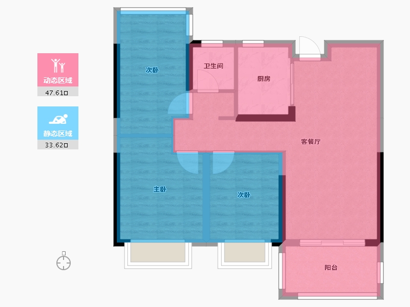 安徽省-合肥市-文一・锦门学院里-72.47-户型库-动静分区