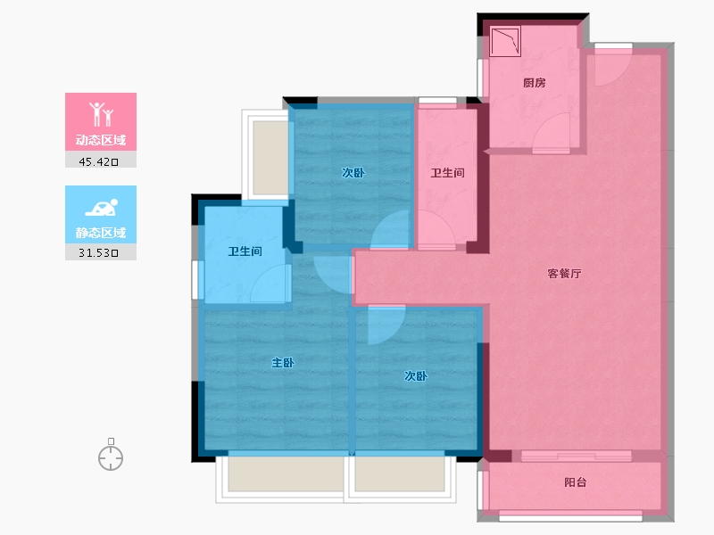 广东省-东莞市-安联尚璟-68.17-户型库-动静分区