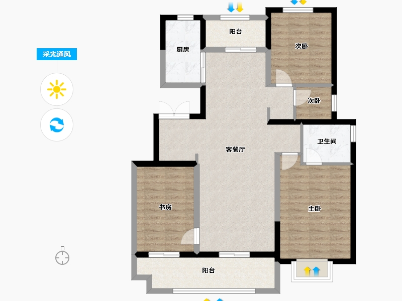 陕西省-延安市-延安阳光城-100.00-户型库-采光通风