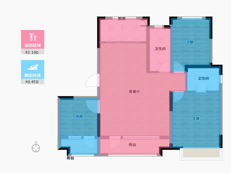 山东省-烟台市-龙湖春江悦茗-99.99-户型库-动静分区