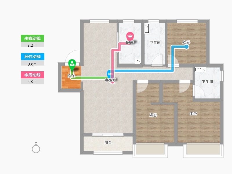 河北省-石家庄市-石家庄・融创城-80.32-户型库-动静线