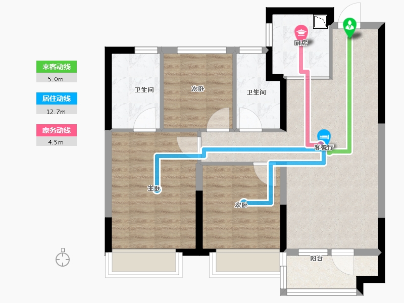 山东省-烟台市-龙湖春江悦茗-78.40-户型库-动静线