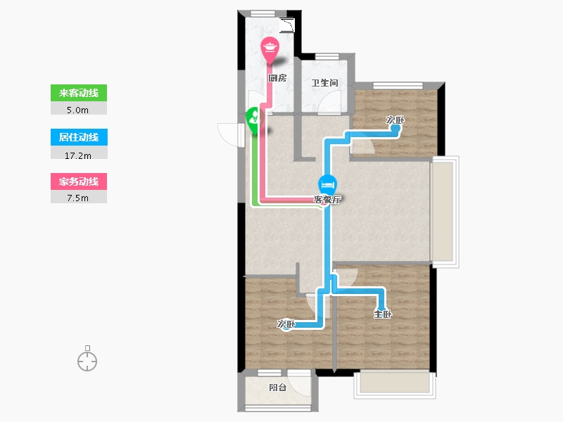 山东省-烟台市-龙湖悠山郡-77.60-户型库-动静线