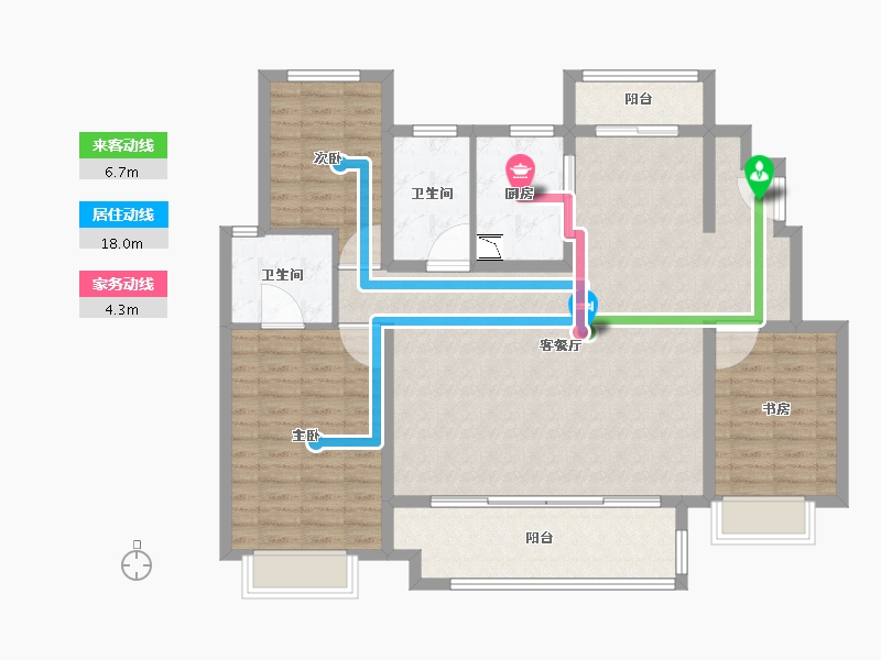 山东省-烟台市-新力珑湾-116.01-户型库-动静线