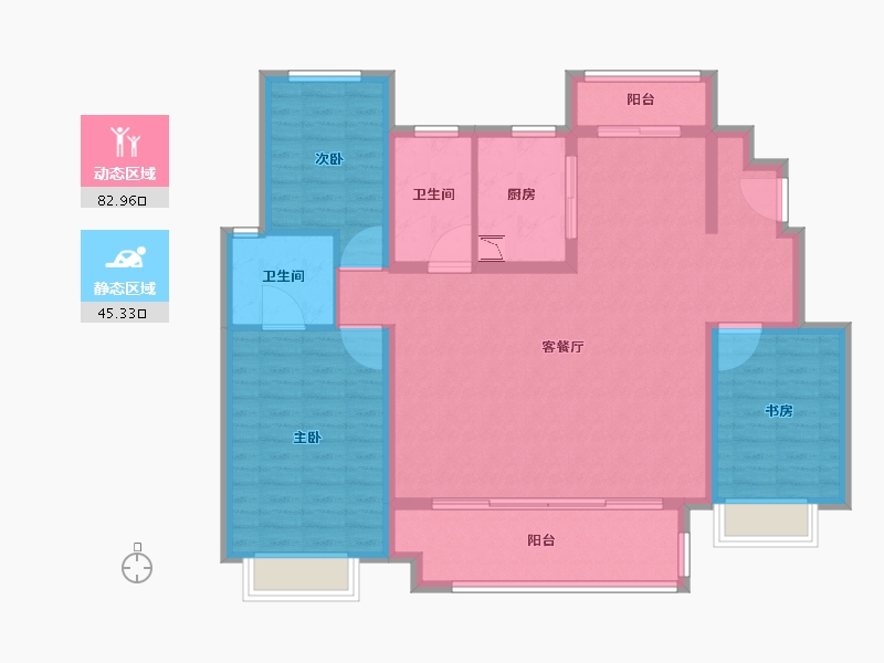 山东省-烟台市-新力珑湾-116.01-户型库-动静分区