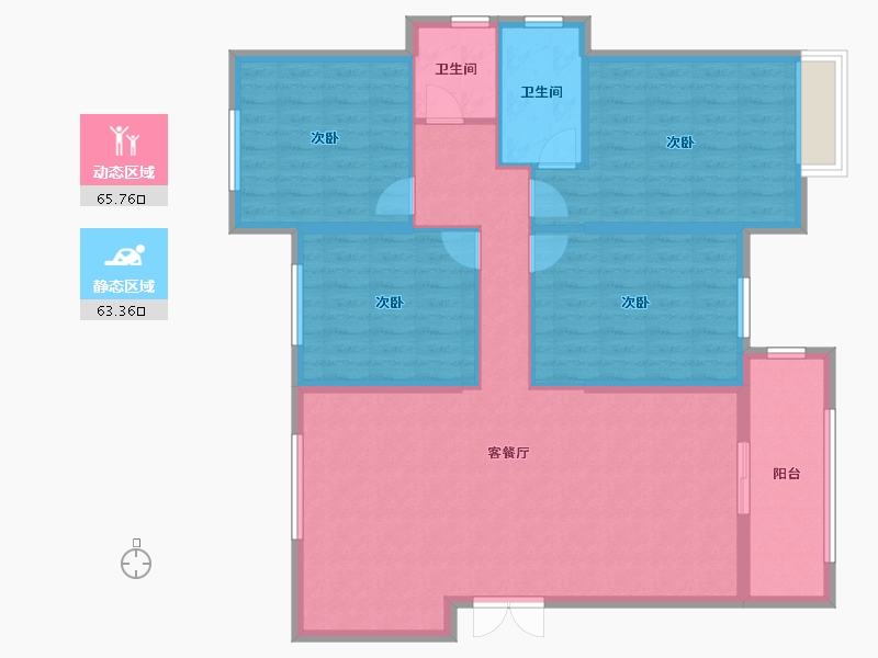 山东省-菏泽市-龙翔中央檀府-117.28-户型库-动静分区