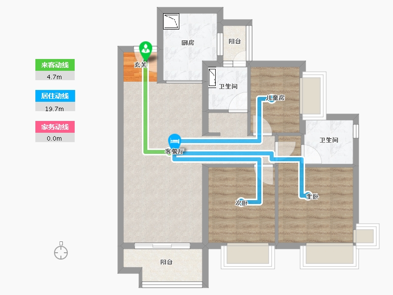 广东省-东莞市-保利松湖和府-71.64-户型库-动静线