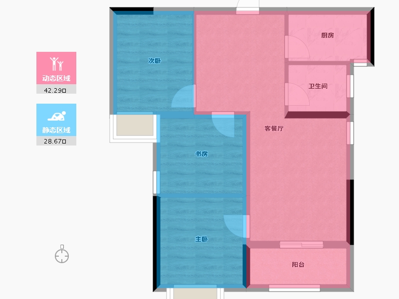 河南省-洛阳市-京熙帝景-62.99-户型库-动静分区