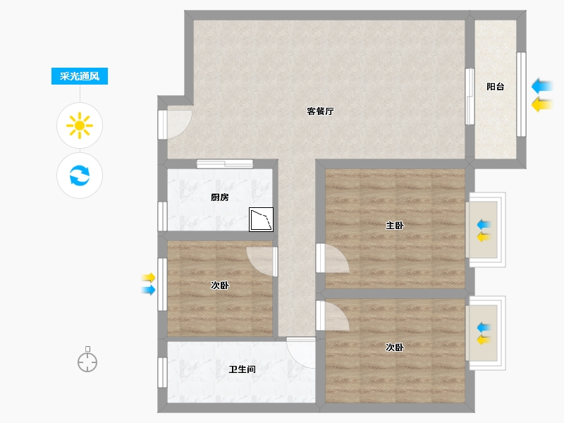 山东省-德州市-崇德公馆-79.32-户型库-采光通风