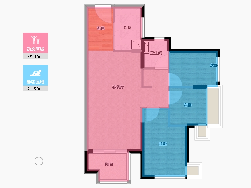 广东省-东莞市-珠江万科城-62.00-户型库-动静分区