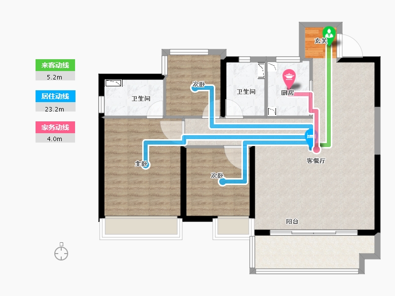 浙江省-温州市-中南漫悦湾-93.98-户型库-动静线