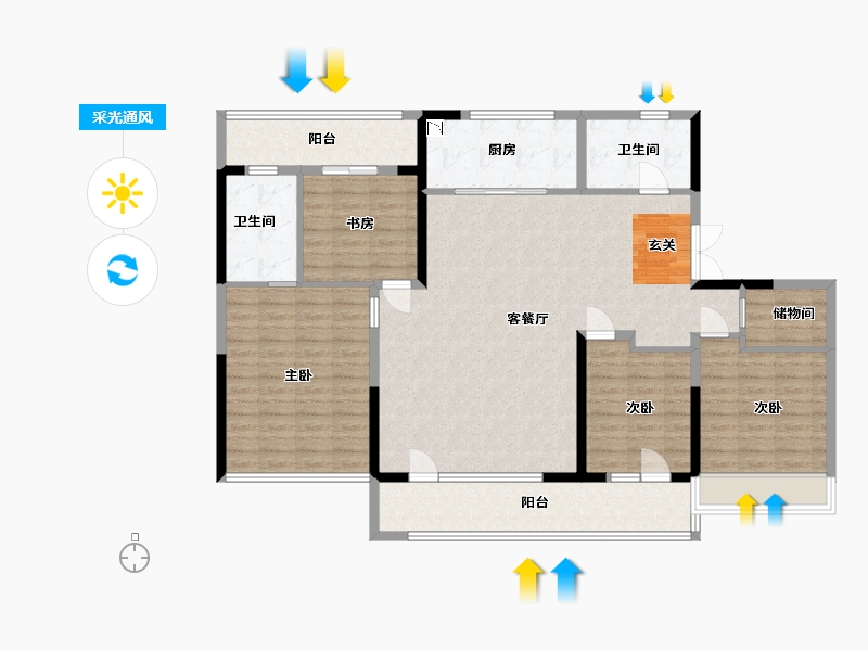 山东省-济宁市-博观云著-135.20-户型库-采光通风