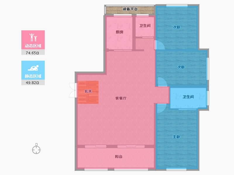 湖北省-十堰市-百强世纪城|百强中心-116.24-户型库-动静分区