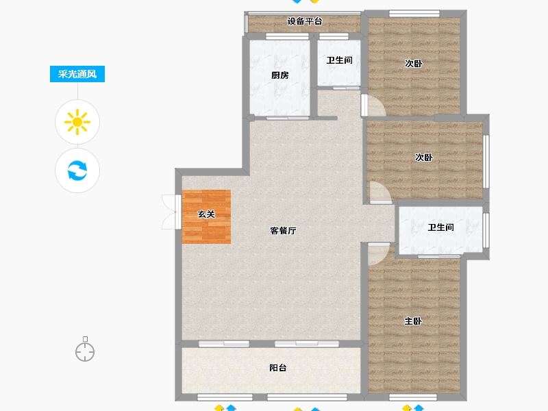 湖北省-十堰市-百强世纪城|百强中心-116.24-户型库-采光通风