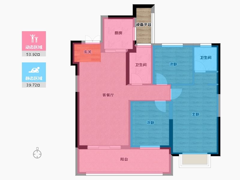 湖北省-十堰市-百强世纪城|百强中心-86.15-户型库-动静分区