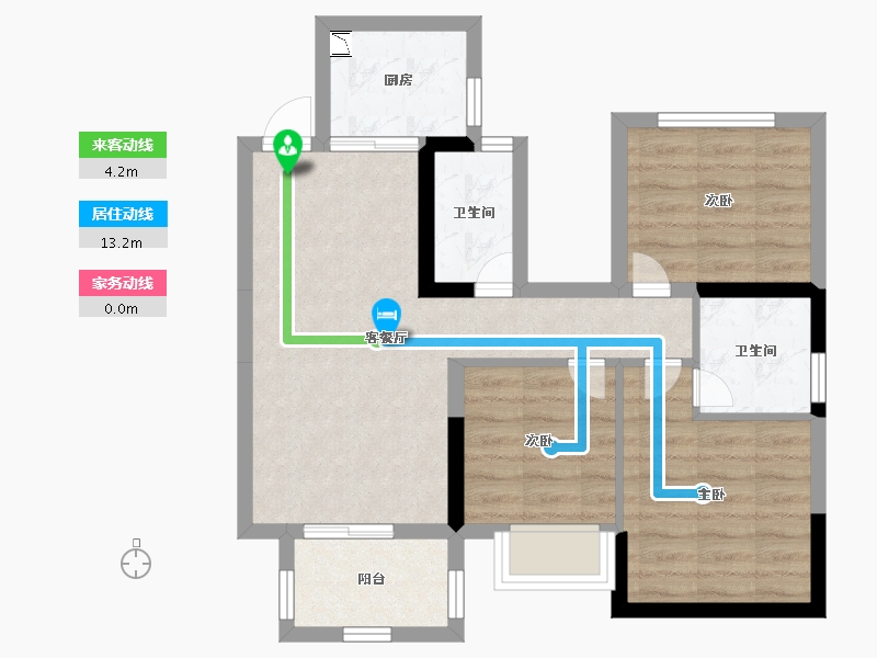 广西壮族自治区-南宁市-丰泽双湾紫云台-63.21-户型库-动静线