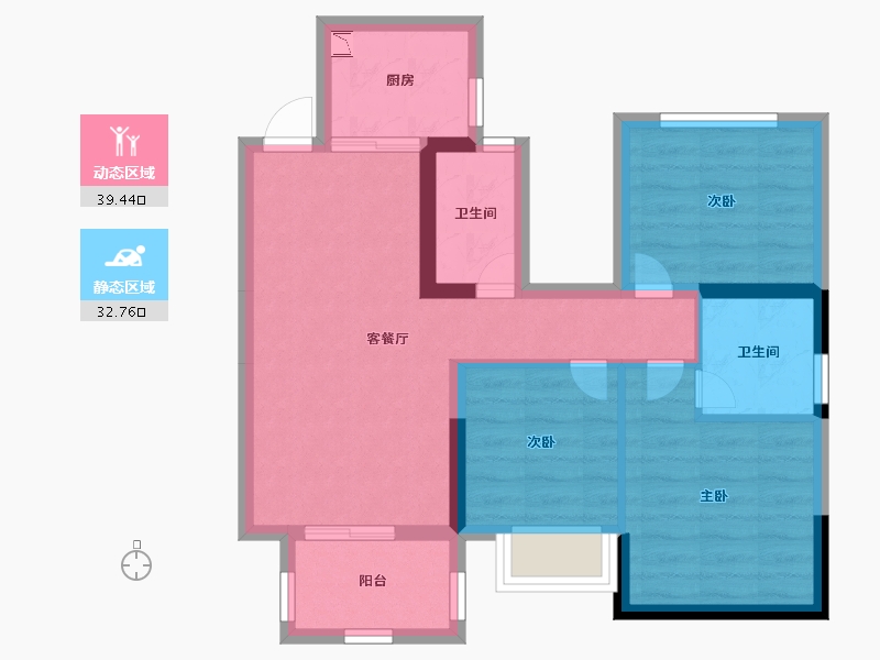 广西壮族自治区-南宁市-丰泽双湾紫云台-63.21-户型库-动静分区