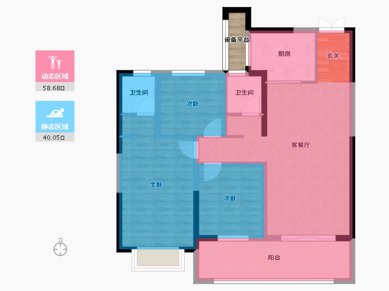 湖北省-十堰市-百强世纪城|百强中心-90.15-户型库-动静分区