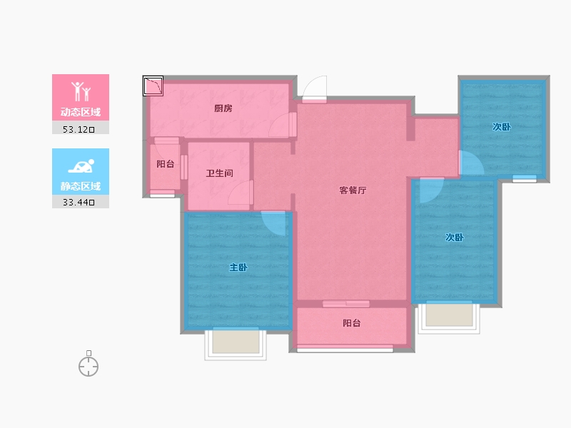 山东省-临沂市-恒大中央广场-77.00-户型库-动静分区