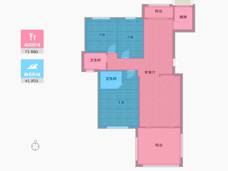 湖南省-长沙市-长沙玫瑰园-105.13-户型库-动静分区