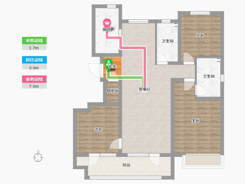 河北省-石家庄市-保利城-95.21-户型库-动静线