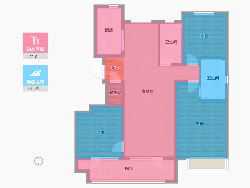 河北省-石家庄市-保利城-95.21-户型库-动静分区