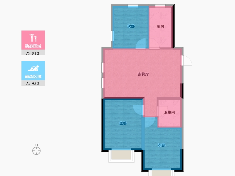 吉林省-长春市-德辉首府-61.09-户型库-动静分区