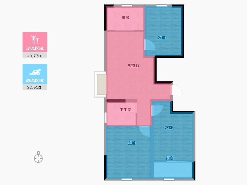 山东省-潍坊市-东方太阳城-84.00-户型库-动静分区