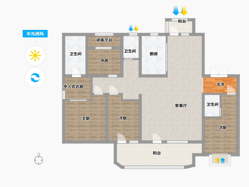 山东省-济宁市-瑞马大都会-136.00-户型库-采光通风