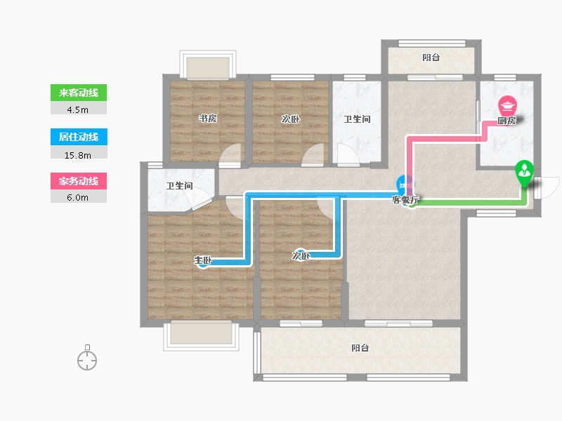 湖南省-衡阳市-衡南县鸿鹏豪园-114.04-户型库-动静线