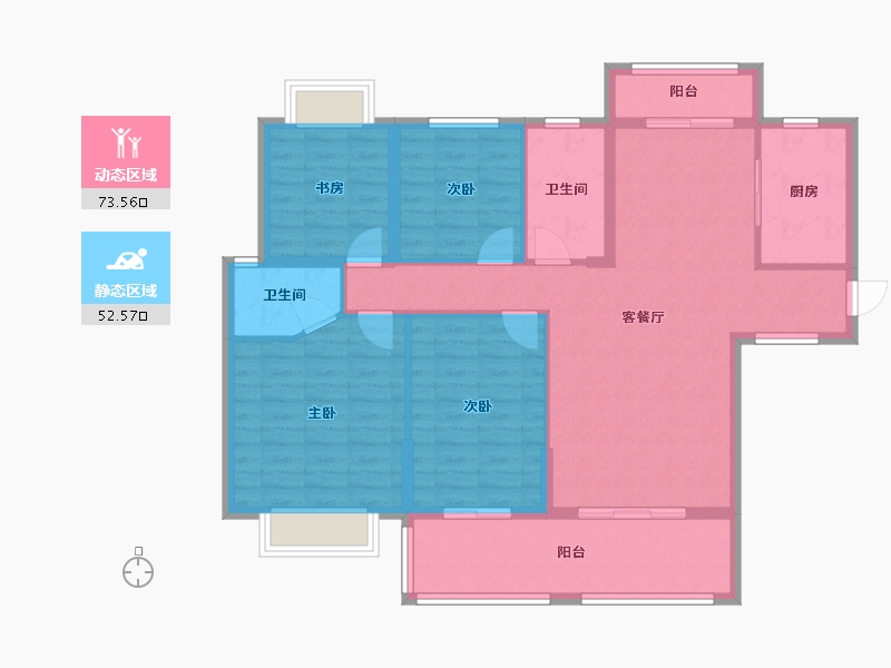 湖南省-衡阳市-衡南县鸿鹏豪园-114.04-户型库-动静分区